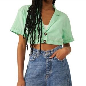 FREE PEOPLE Short Sleeve Cropped Blazer NWT Medium